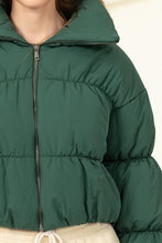 Hunter Green Chill With Me Long-sleeve Puffer Jacket
