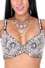 Silver Sexy Belly Dance Sequin Beaded Bra