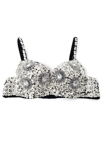 Silver Sexy Belly Dance Sequin Beaded Bra