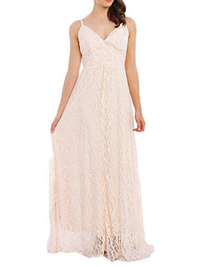Shoulder String Full Lace Long Dress