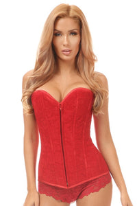 Red Lavish Red Lace Overbust Corset w/Zipper