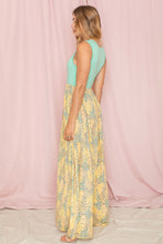 Mint Yellow Meadow Floral Print Maxi Dress