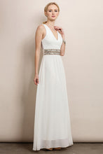 White Classic Lace Top Belt Line Detail Maxi Dress