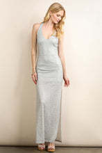 Silver Shimmery Sequin Maxi Dress