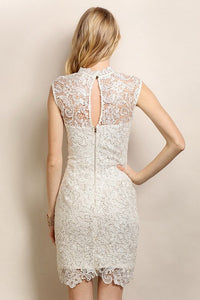 Ivory Classic Sequin Lace Cocktail Dress