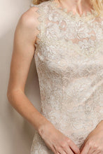 Light Gold Lace Opening Back Cocktail Dress