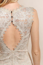 Light Gold Lace Opening Back Cocktail Dress