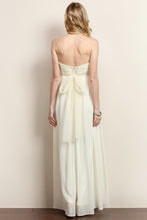 Round Bead Strapless Flared Maxi Dress