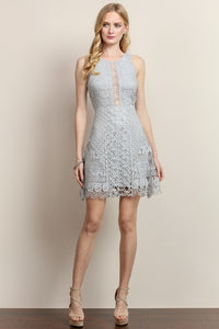 Butterfly And Flower Detailed Lace Dress