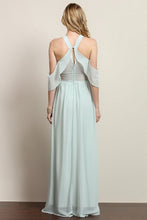 Light Mint Off-Shoulder Ruffle Maxi Dress