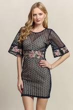Quarter Sleeve Crochet Lace Short Dress