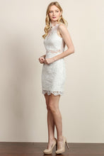 White Lace Fitted Short Dress