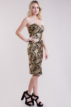 Golden Floral Bodycon Dress