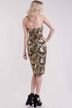 Golden Floral Bodycon Dress