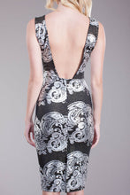Metallic Flower Printed Midi Dress