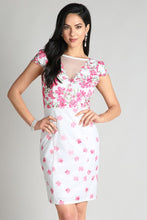 Magenta Floral Printed Lace Dress