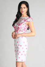 Magenta Floral Printed Lace Dress