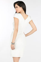White Embellished Waist Cap Sleeve Dress