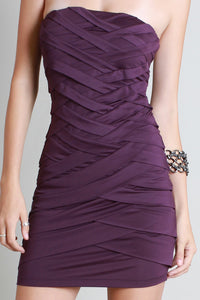 Purple Criss-Crossing Tube Dress
