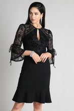 Black Velvet Burnout Twofer Dress