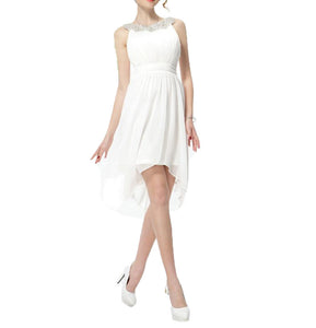 Rhinestone Neckline Hi-Lo Summer Dress