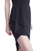 Black Asymmetric Hem Sweetheart Tube Dress