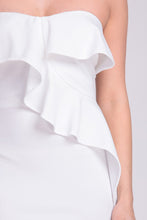 Ivory Ruffle Detailed Tube Top Mini Dress