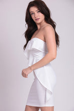 Ivory Ruffle Detailed Tube Top Mini Dress