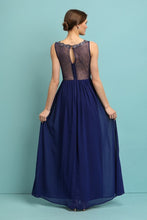 Navy Embellished Stones Top Chiffon Maxi Dress