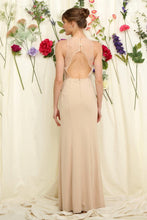 Beige Embellished Top Fitted Maxi Dress