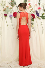 Red Embellished Top Fitted Maxi Dress
