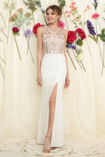Ivory Embellished Top Fitted Maxi Dress