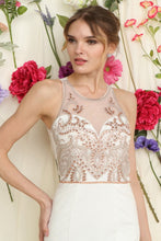 Ivory Embellished Top Fitted Maxi Dress