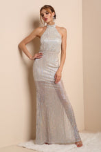 Silver Shimmery See Through Legs Long Dress