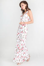 White Coral Floral Embroidered Long Dress