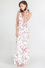 White Coral Floral Embroidered Long Dress