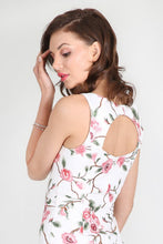 White Coral Floral Embroidered Long Dress