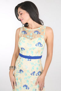 Yellow Spring Floral Embroidered Dress