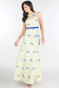 Yellow Spring Floral Embroidered Dress
