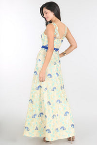Yellow Spring Floral Embroidered Dress