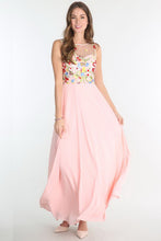 Blush Floral Embroidered Chiffon Dress
