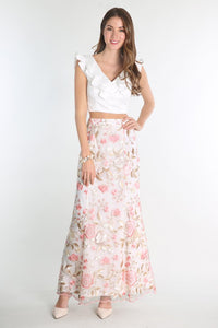 Two Piece Floral Embroidered Dress