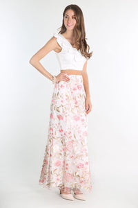 Two Piece Floral Embroidered Dress