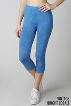 Blue Vintage Ladder Capri Leggings