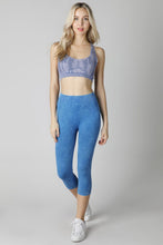 Blue Vintage Ladder Capri Leggings