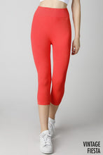 Red Vintage Ladder Capri Leggings