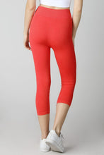 Red Vintage Ladder Capri Leggings