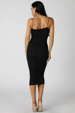 Black Ribbed Midi Dress