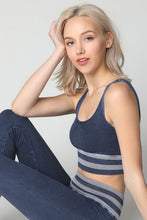 Navy Vintage Striped Crop Top