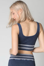 Navy Vintage Striped Crop Top
